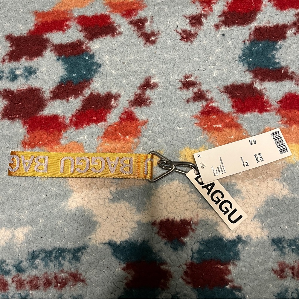 Baggu Logo Keychain in Tangerine NWT